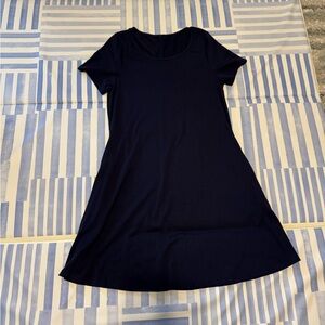 Navy Blue Short Sleeve Dress